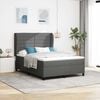 vidaXL Lit &agrave; ressorts avec matelas Gris fonc&eacute; 160 x 200 cm tissu