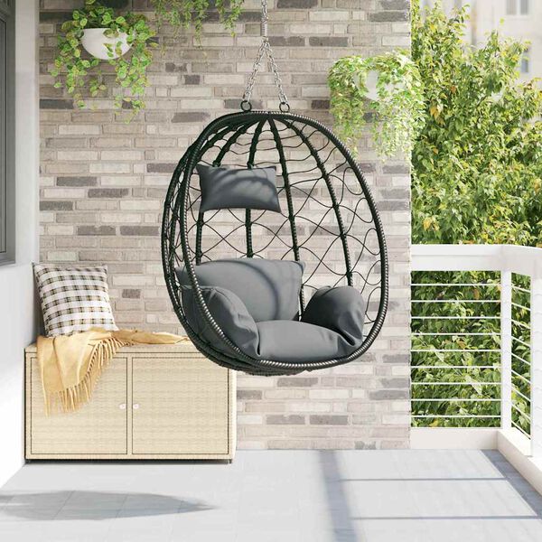 vidaXL Chaise suspendue Anthracite 91,5 x 60 x 110 cm polyrotin
