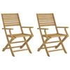 vidaXL Chaises pliantes (lot de 2) en bois massif d'acacia, dimensions&nbsp;: 54,5 x 61,5 x 86,5 cm