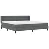 vidaXL Lit &agrave; ressorts avec matelas Gris fonc&eacute; 200 x 200 cm tissu