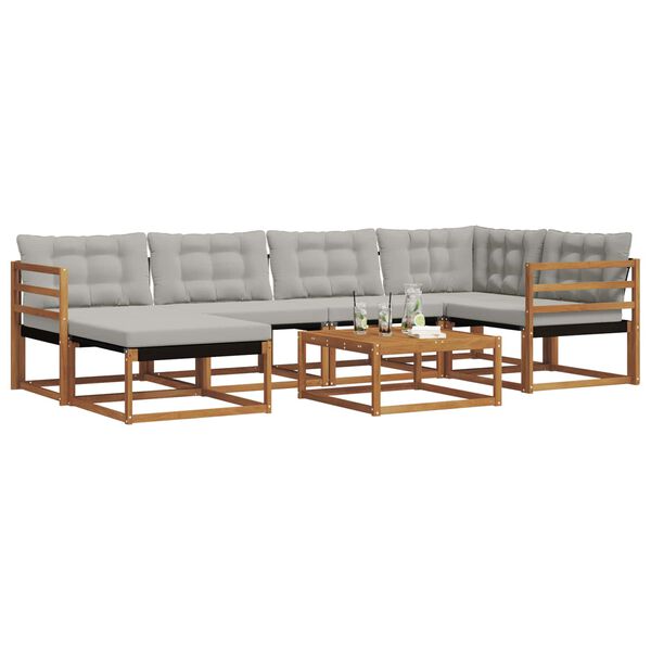 vidaXL Ensemble de canap&eacute;s d'ext&eacute;rieur 7 pcs Gris Naturel et Clair