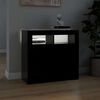 vidaXL Buffet avec lumi&egrave;res LED noir 80x35x75 cm
