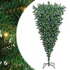vidaXL Arbre de No&euml;l artificiel pr&eacute;-&eacute;clair&eacute; &agrave; l'envers avec ensemble de boules