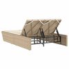vidaXL Chaise longue double avec coussins beige résine tressée
