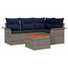 vidaXL Ensemble de canap&eacute; de jardin 5 pc Gris polyrotin