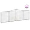 vidaXL Paniers à gabions arqués 7 pcs 400x30x120/140 cm Fer galvanisé