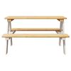 vidaXL Table et bancs pour enfants IRUN blanc 90x79,5x50cm bois massif