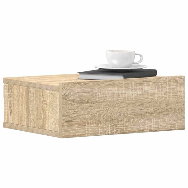 vidaXL Tables de chevet flottantes 2 pcs Ch&ecirc;ne sonoma Bois ing&eacute;nierie