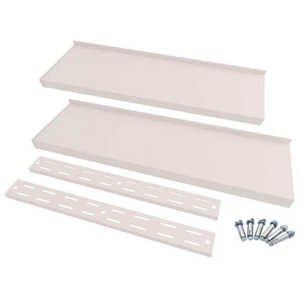 vidaXL Étagères murales flottantes à 2 niveaux 2 pcs Inox 300x30 cm