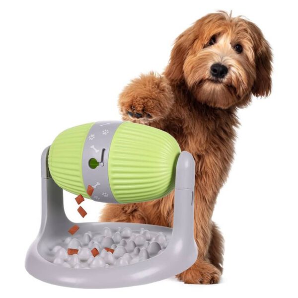 FLAMINGO Distributeur de collations pour animaux pli&eacute; Gris et vert