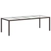 vidaXL Ensemble &agrave; manger de jardin coussins 11 pcs marron rotin verre