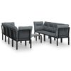vidaXL Salon de jardin 9 pcs noir et gris r&eacute;sine tress&eacute;e