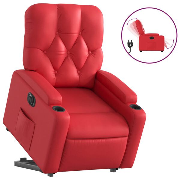 vidaXL Fauteuil inclinable &eacute;lectrique rouge similicuir