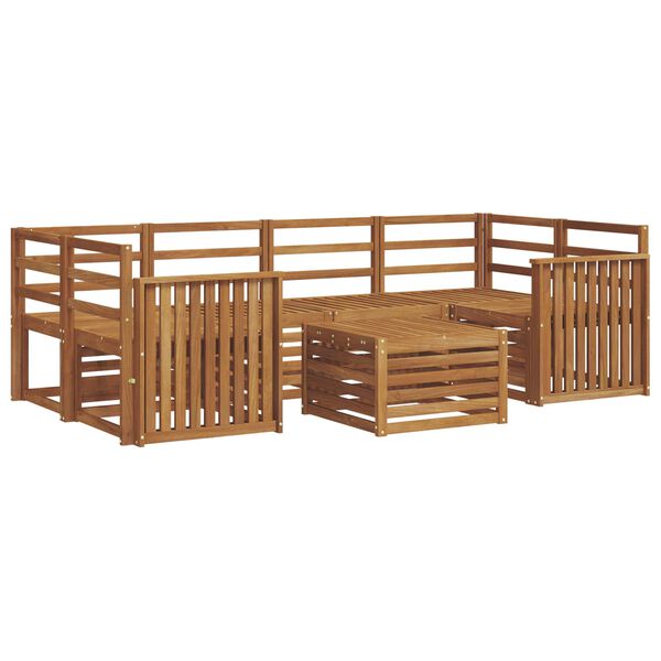 vidaXL Ensembles de canap&eacute;s 7 pcs Naturel Bois d'Acacia Massif