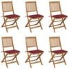 vidaXL Chaises pliables de jardin lot de 6 avec coussins Bois d'acacia