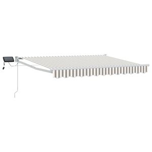 vidaXL Store r&eacute;tractable manuel avec LEDs Gris clair et blanc