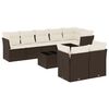vidaXL Salon de jardin avec coussins 9 pcs marron r&eacute;sine tress&eacute;e