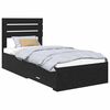 vidaXL Cadre de lit Ch&ecirc;ne noir 90 x 200 cm Bois d'ing&eacute;nierie