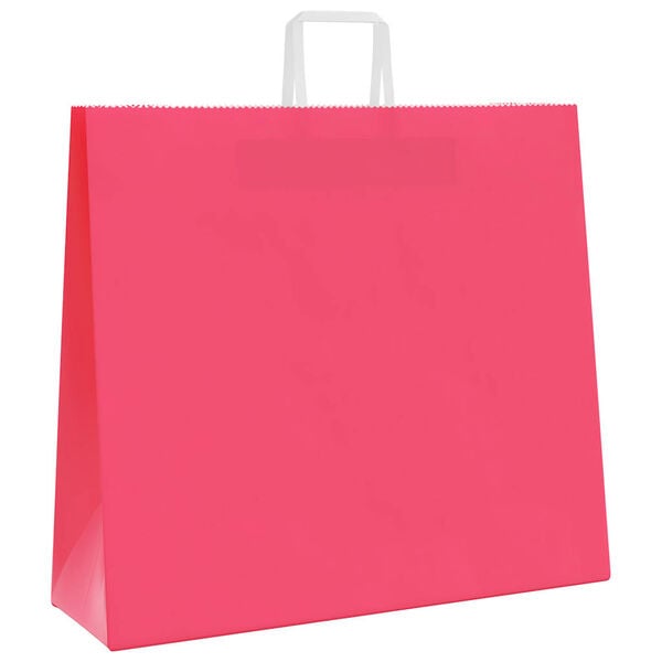 vidaXL Sacs en papier 50 pcs avec poign&eacute;es rose 54x15x49 cm