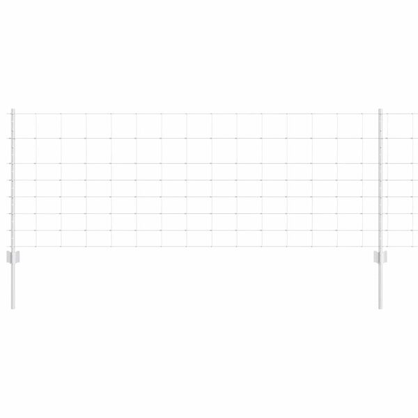 vidaXL Cl&ocirc;ture avec poteau Argent&eacute; 0,8 x 50 m Acier