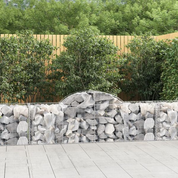 vidaXL Paniers à gabions arqués 14 pcs 200x50x60/80 cm fer galvanisé