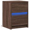 vidaXL Armoire de chevet et lumi&egrave;res LED ch&ecirc;ne marron bois ing&eacute;nierie