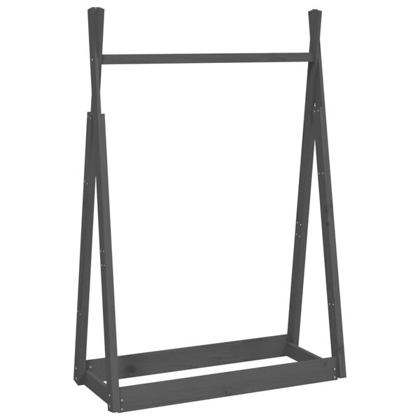 vidaXL Porte-v&ecirc;tements Gris 100x45x150 cm Bois de pin massif