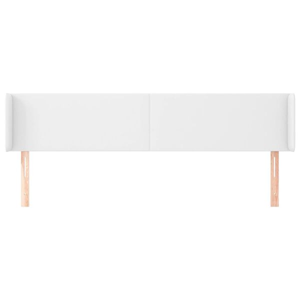 vidaXL T&ecirc;te de lit avec oreilles Blanc 163x16x78/88 cm Similicuir