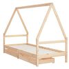 vidaXL Cadre de lit enfant avec tiroirs 90x200 cm bois de pin massif