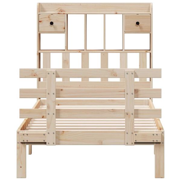 vidaXL Lit bibliothèque sans matelas 100x200 cm bois massif de pin
