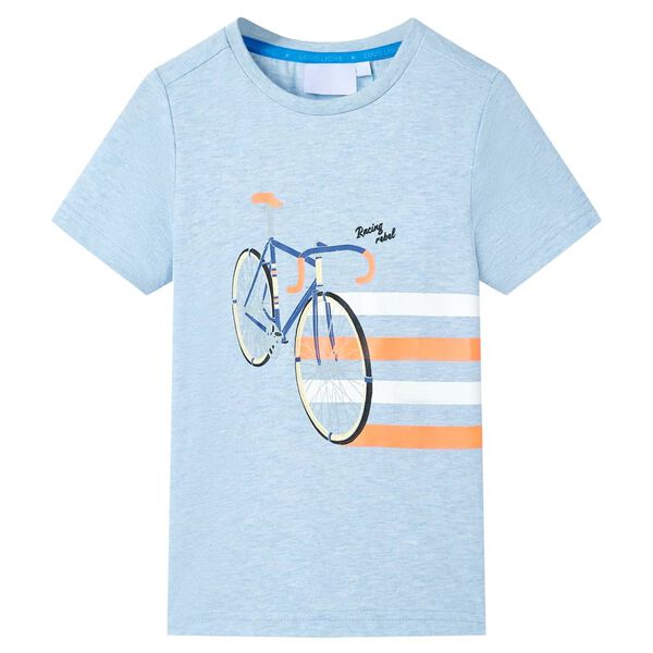 T-shirt pour enfants m&eacute;lange bleu p&acirc;le 140