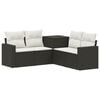 vidaXL Ensemble de Canap&eacute;s 5 pc Noir et blanc cr&egrave;me