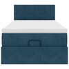 vidaXL Lit ottoman avec matelas et LED bleu fonc&eacute; 80x200cm velours