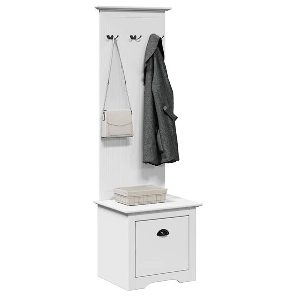 vidaXL Armoire de couloir avec crochets BODO blanc 50x40x157 cm