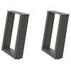 vidaXL Pieds de table basse en U 2 pièces Anthracite 28 x (42-43) cm Acier