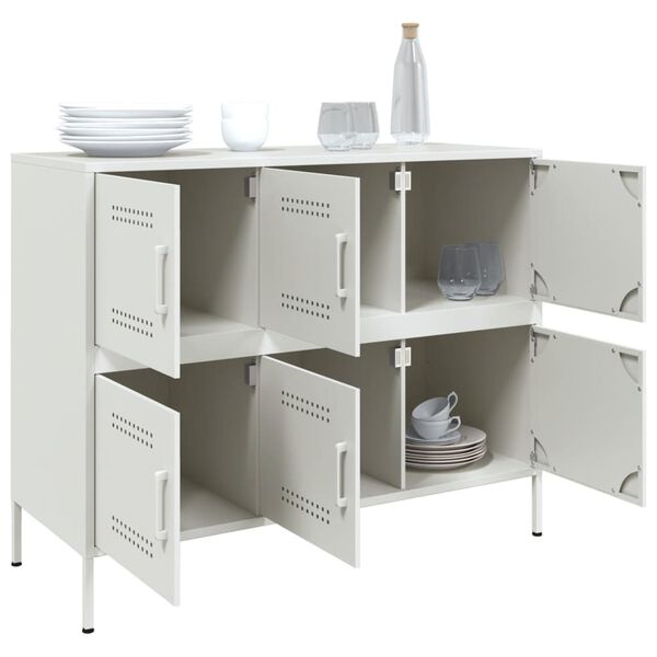 vidaXL Buffet blanc 100,5x39x79 cm acier