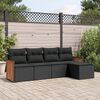 vidaXL Salon de jardin 5 pcs avec coussins noir r&eacute;sine tress&eacute;e
