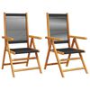 vidaXL Chaises pliantes (lot de 2) en bois massif d'acacia noir et polypropyl&egrave;ne