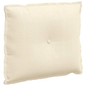 vidaXL Coussin de Dos Cr&egrave;me 60 x 50 cm Tissu en velours c&ocirc;tel&eacute;