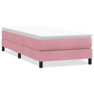 vidaXL Sommier &agrave; lattes de lit sans matelas rose 100x220 cm velours