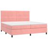 vidaXL Sommier &agrave; lattes de lit avec matelas Rose 200x200 cm Velours
