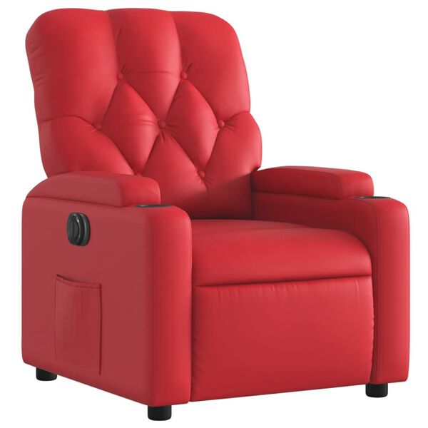 vidaXL Fauteuil inclinable &eacute;lectrique Rouge Similicuir
