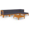 vidaXL Salon de jardin 6 pcs avec coussins Bois d'acacia solide