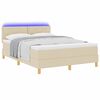 vidaXL Lit &agrave; ressort LED avec matelas Cr&egrave;me 140 x 190 cm tissu