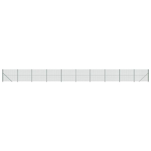 vidaXL Cl&ocirc;ture en treillis m&eacute;tallique avec bride vert 1,6x25 m