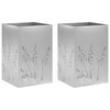 vidaXL Cache-pot de jardin 2 pc Argent&eacute; 50 x 50 x 75 cm