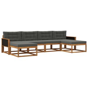 vidaXL Ensemble de canap&eacute;s d'ext&eacute;rieur 6 pcs Naturel et Anthracite