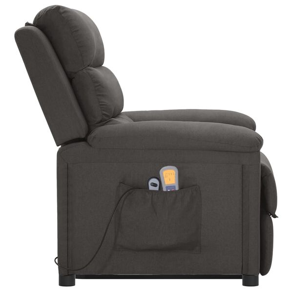 vidaXL Fauteuil de massage inclinable Gris fonc&eacute; Tissu