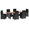 vidaXL Ensemble de repas ext&eacute;rieur 7 pc Noir polyrotin