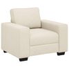 vidaXL Fauteuil Beige 100 cm Tissu en lin m&eacute;lang&eacute;